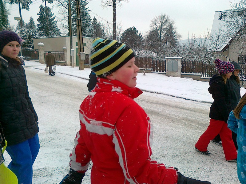Tělocvik na sněhu v 7. třídách dne 16.1.2013